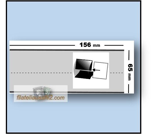 Estuches para Hojas Bloque 156 x 65 mm  <corte central en reverso>     