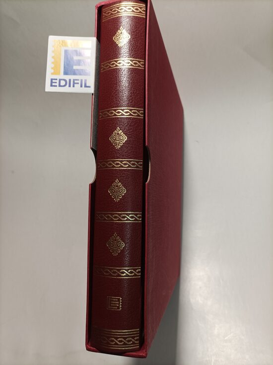 EDIFIL modelo SEMILUJO granate álbum de sellos / Ref. alb449