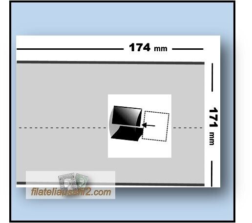Estuches para Hojas Bloque 174 x 171 mm <corte central en reverso> 