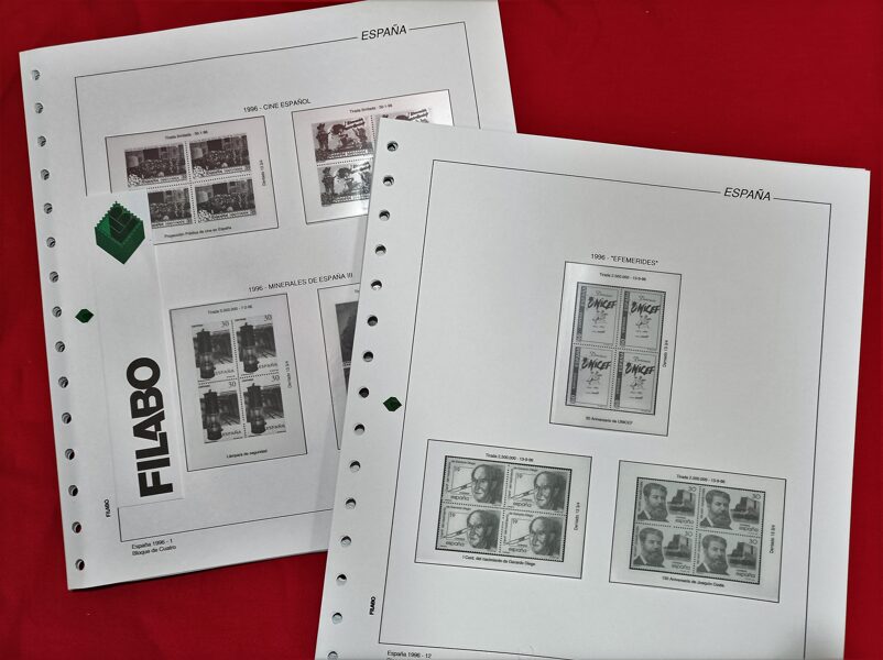 FILABO año 1994 <Bloque de Cuatro>  montados con estuches transparentes / Ref. 388