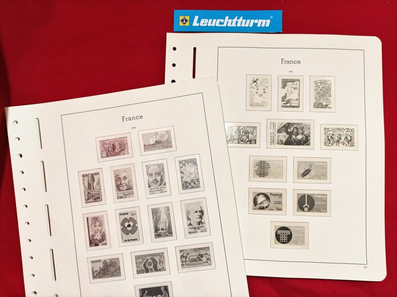 LEUCHTTURM  < FRANCIA >  años 1981 a 1985 montado con estuches transparentes  / Ref. ex015
