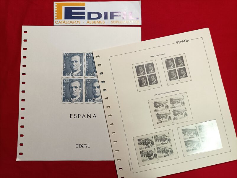 EDIFIL año 1990 <Bloque de Cuatro> montado con  estuches transparentes / Ref. 159c