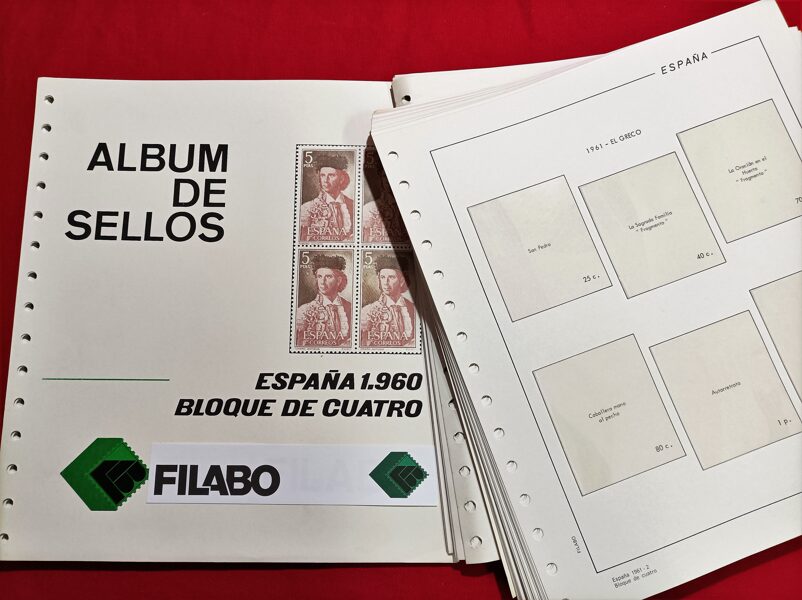 FILABO años 1965 a 1972 <Bloque de Cuatro>  montado con  estuches transparentes  / Ref. 484