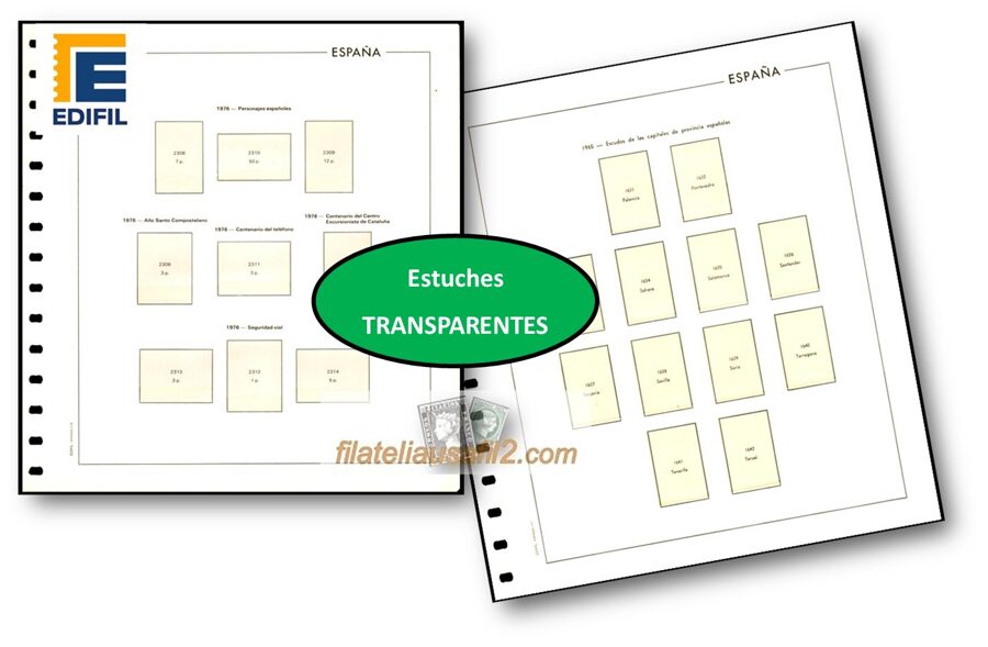 EDIFIL año 1973 a 1976 montado con estuches transparentes  / Ref.596