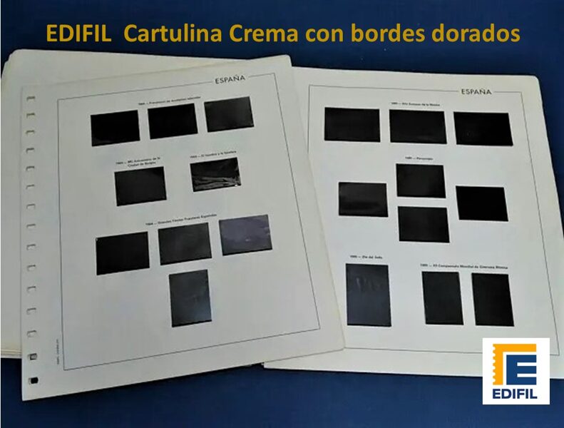 EDIFIL  <Cartulina Crema>  años 1984-1985-1986 montado con estuches negros / Ref. 361d
