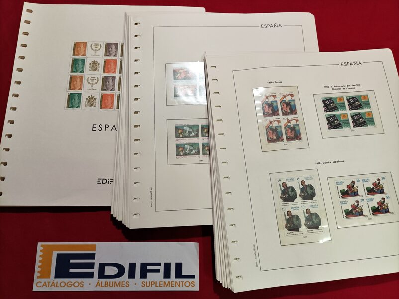 EDIFIL años 1995-1996 <Bloque de Cuatro> montado con  estuches transparentes / Ref. 410a