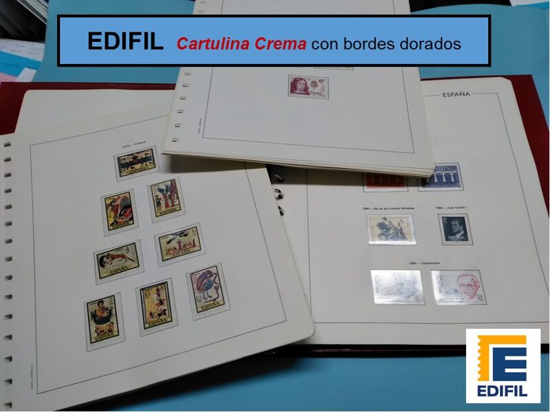 EDIFIL <Cartulina Crema> año 1987  montado con estuches transparentes / Ref. s100