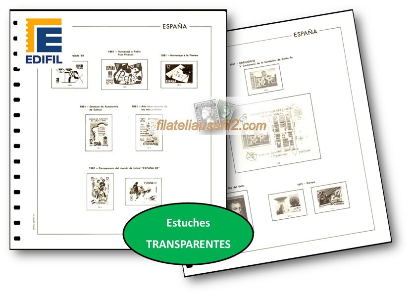 EDIFIL años 1980-1981-1982 montado con estuches transparentes / Ref. 224c