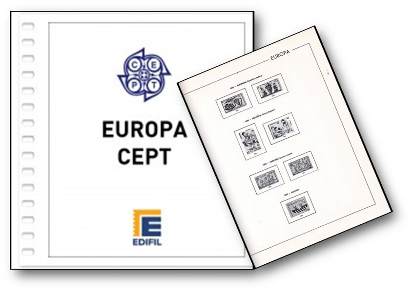 EDIFIL TEMA EUROPA  año 1989 montado estuches transparentes