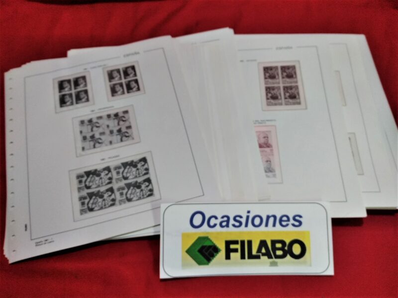 FILABO años 1985 a 1988 >Bloque de Cuatro> sin estuches /montados con estuches transparentes / Ref. 184