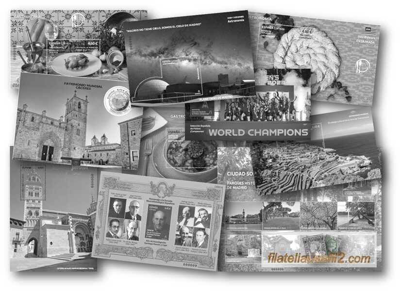 Año 2023 - 19 Estuches Especiales para Hojas Bloque