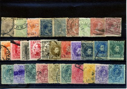 ALFONSO XIII Ficha de sellos usados