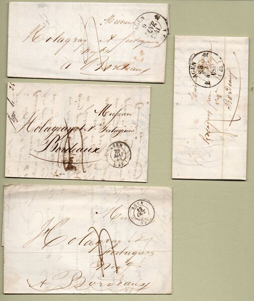 4 Cartas Prefilatélicas años 1841-1846.